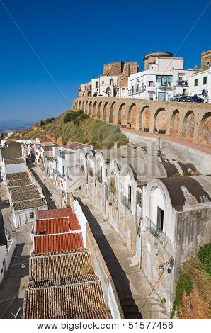 Panoramic view of Pisticci. Basilicata. Southern Italy.