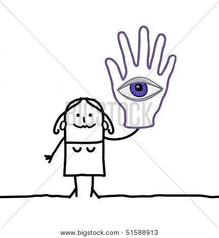 soothsayer with big eye in her hand
