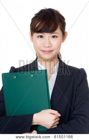 Asia woman with filepad