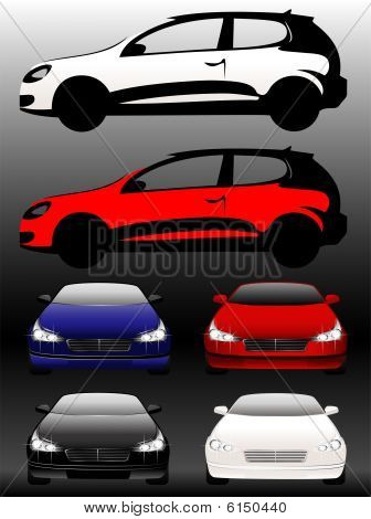 conjunto de coches hermosos