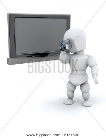 Uomo con videocamera