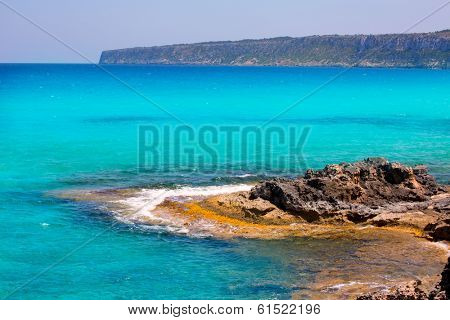 Es calo Escalo de san Agustin Beach in Formentera Balearic islands