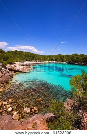 Menorca Cala en Turqueta Ciutadella turquoise Mediterranean at Balearic islands