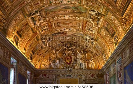Vatikanischen Museen in Karte Decke Raumdetails symbol Rom Italien