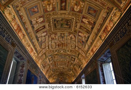 Vatikanischen Museen in Zimmer päpstlichen Kartensymbol Decke Informationen Rom Italien