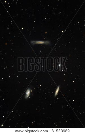 Three small galaxies in the constellation Leo in the night sky
** Note: Soft Focus at 100%, best at smaller sizes