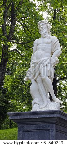 The Statues Of Poseidon In Peterhof