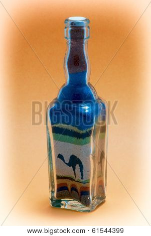 Glass Bottle With Decorative Sand