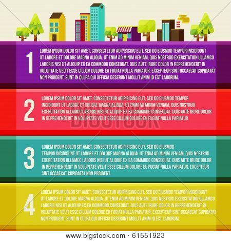 Banners with city, City of info graphics