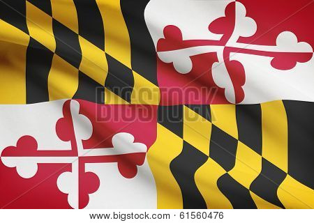 Series Of Ruffled Flags. State Of Maryland.