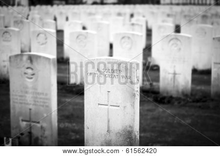 A Soldier Great War Cemetery Flanders Fields Belgium