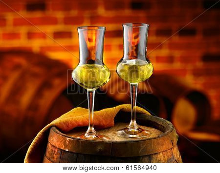 Glasses of grappa