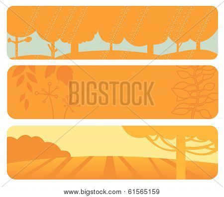 Horizontal autumn banners