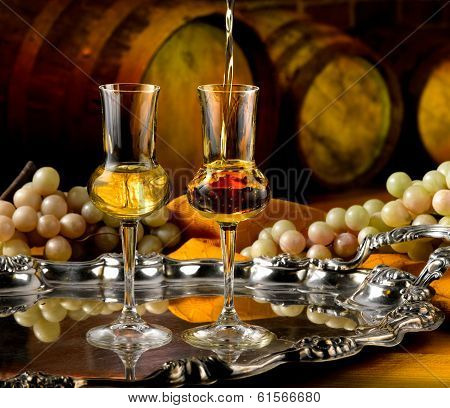 Glasses of grappa