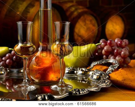 Glasses of grappa