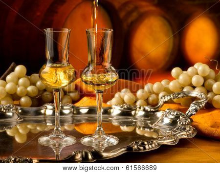 Glasses of grappa