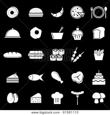 Food Icons On Black Background