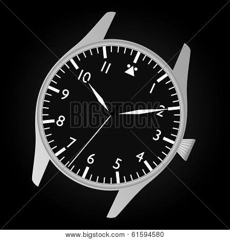 pilot watch case and dial