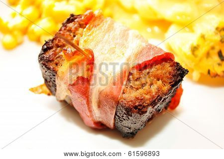 A Side Dish Of Bacon Wrapped Meatloaf