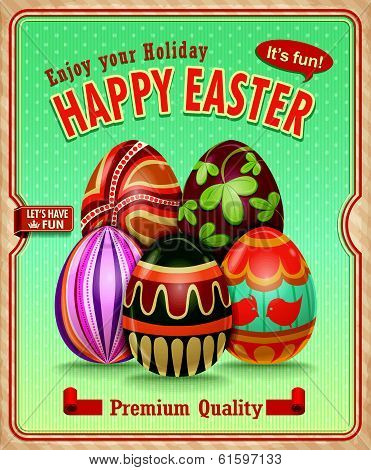 Vintage Easter poster design