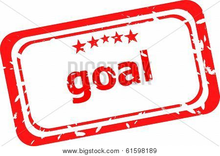 Goal Red Rubber Stamp Over A White Background