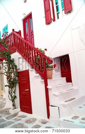 Traditional Greek House On Mykonos Island, Greece