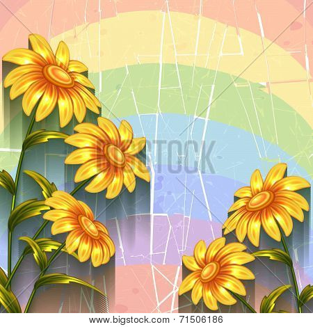 Vector background with flowers