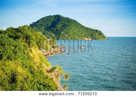 Sea With Blue Sky In Chantaburi, Thailand