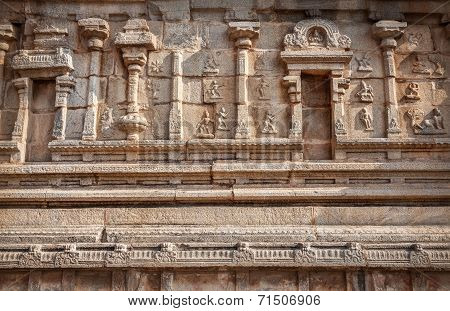 Indian Ancient Wall In Hampi