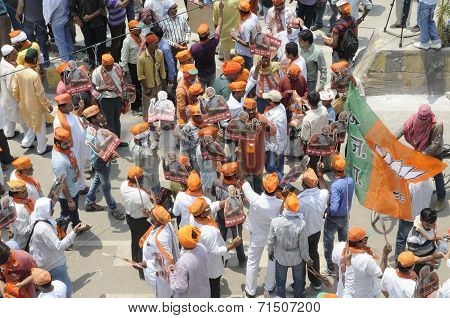 BJP rally in front of BHU university.