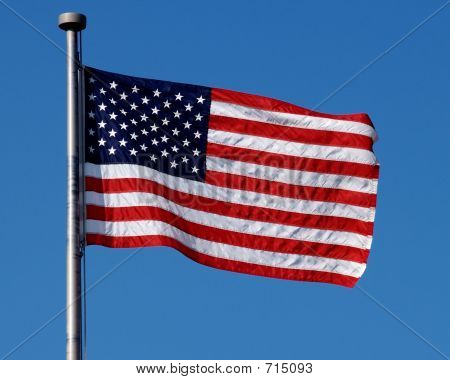 Amerikanske Flag flyver i brise