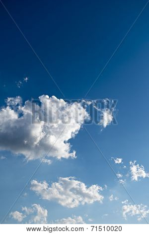 Clouds and deep blue sky a lot of copyspace