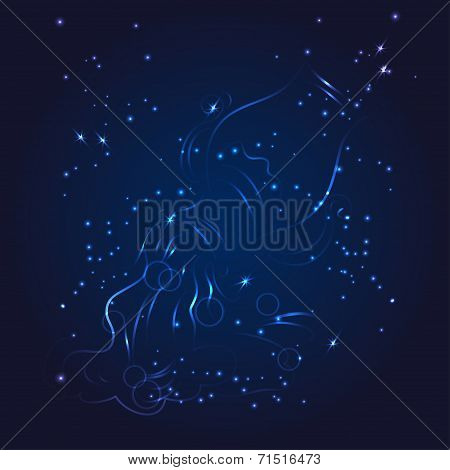Aquarius zodiac whith glitter star