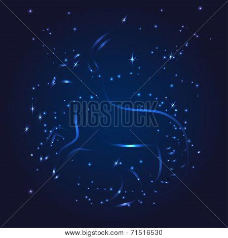 Capricorn zodiac whith glitter star