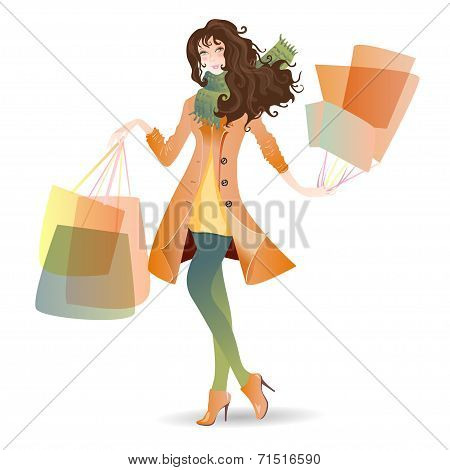 Shopping Day girl in spring