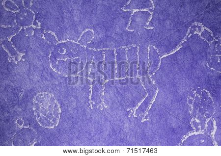 Naif Draw On Violet Fiber Paper