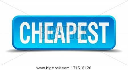 Cheapest Blue 3D Realistic Square Isolated Button