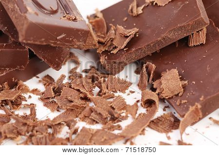 Chocolate bars and shaving.