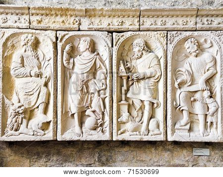 Reliefs In Church-abbey Of Mont Saint Michel
