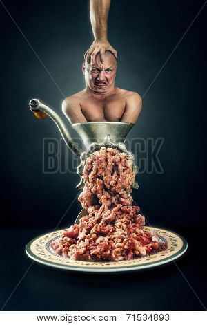 Grinding up a man