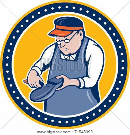 Shoemaker Cobbler Circle Cartoon