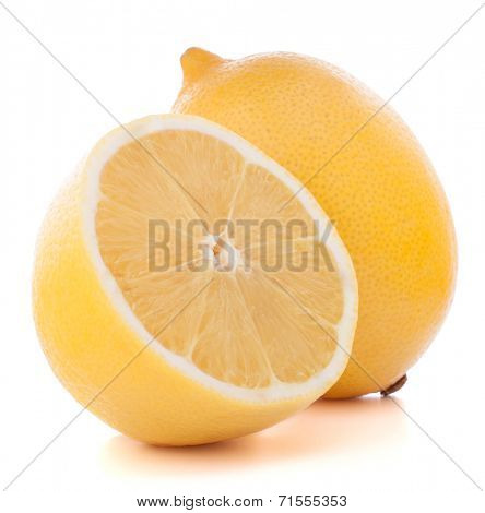 Lemon or citron citrus fruit isolated on white background cutout