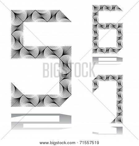 Design Numbers Set From 5 To 7