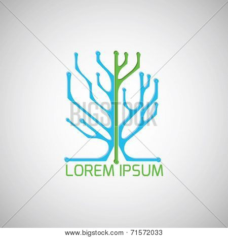 Circuit tree concept vector symbol design