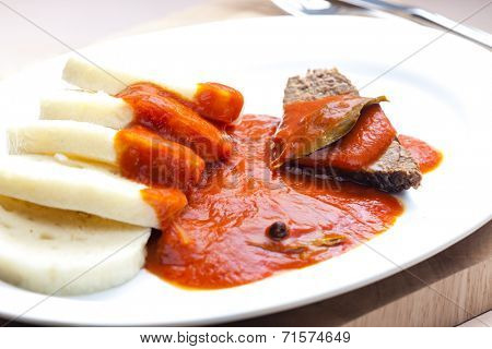 beef meat with tomato sauce
