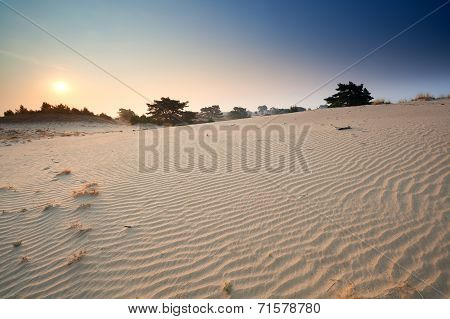 Sunrise Over Sand Dunes