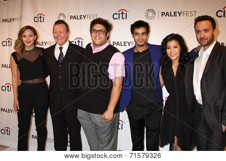 LOS ANGELES - SEP 7:  K McPhee, R Patrick, Ari Stidham. Elyes Gabel, Jadyn Wong, Eddie K Thomas at the PaleyFest 2014 Fall TV Preview - CBS at Paley Center on September 7, 2014 in Beverly Hills, CA