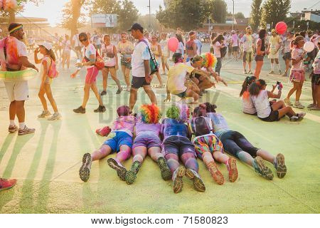 Thousands Of People Take Part In The Color Run 2014 In Milan, Italy