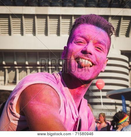 Thousands Of People Take Part In The Color Run 2014 In Milan, Italy