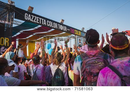 Thousands Of People Take Part In The Color Run 2014 In Milan, Italy